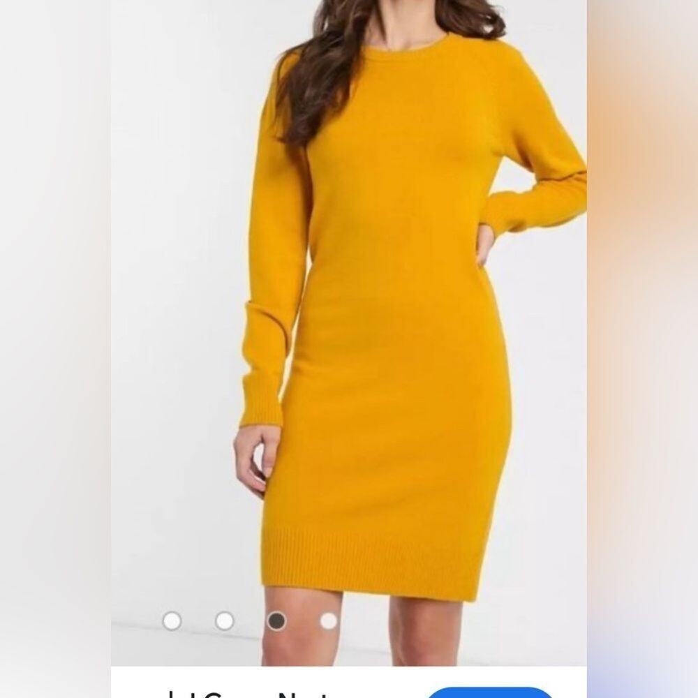 J.CREW 100% CASHMERE BODYCON LONG-SLEEVE ‎ CREWNECK DRESS SIZE XXS